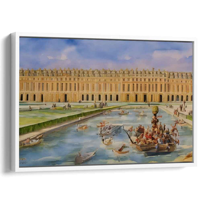 Opulent Reflections: The Grand Canal of Versailles in Watercolor