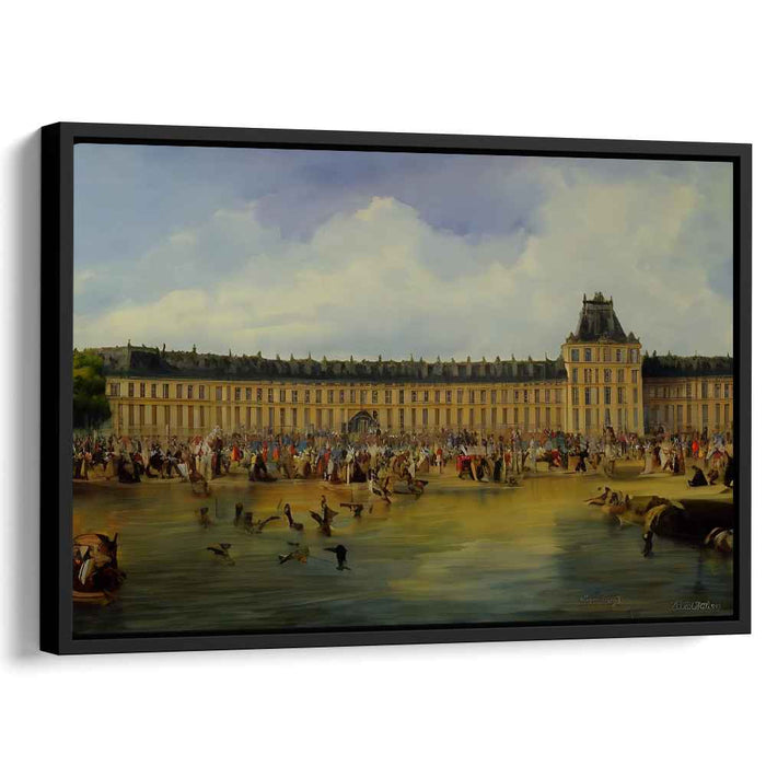 Opulent Whispers in Time: The Bustling Life of Versailles Canvas Art Print