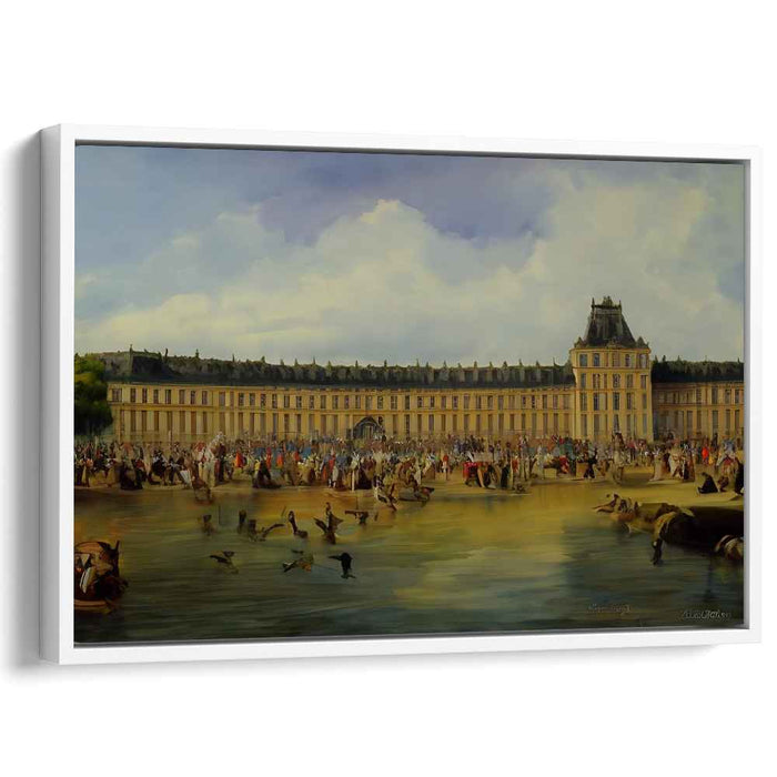 Opulent Whispers in Time: The Bustling Life of Versailles Canvas Art Print