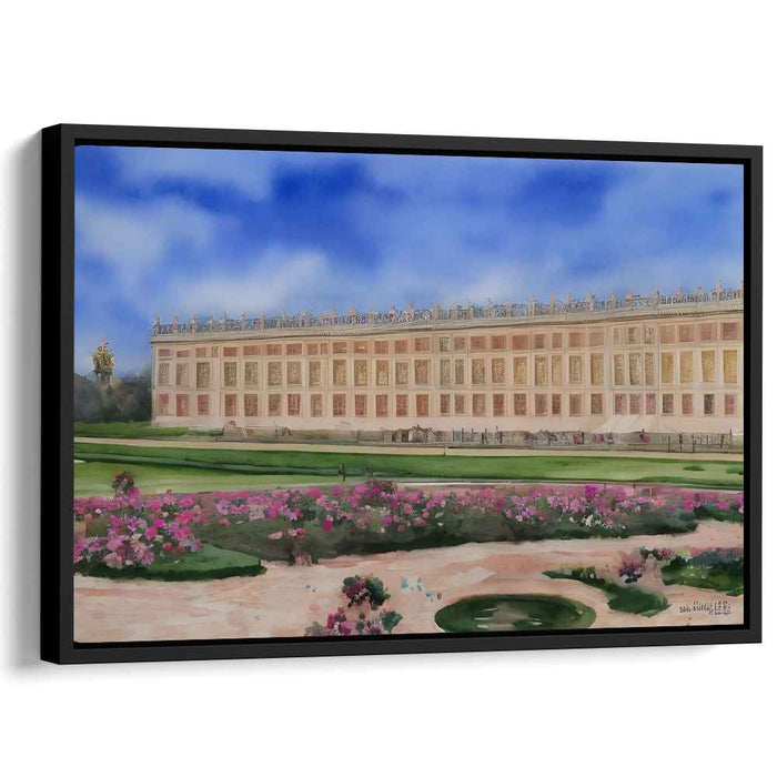 Palatial Illusion: The Grand Facade of Versailles Canvas Art Print