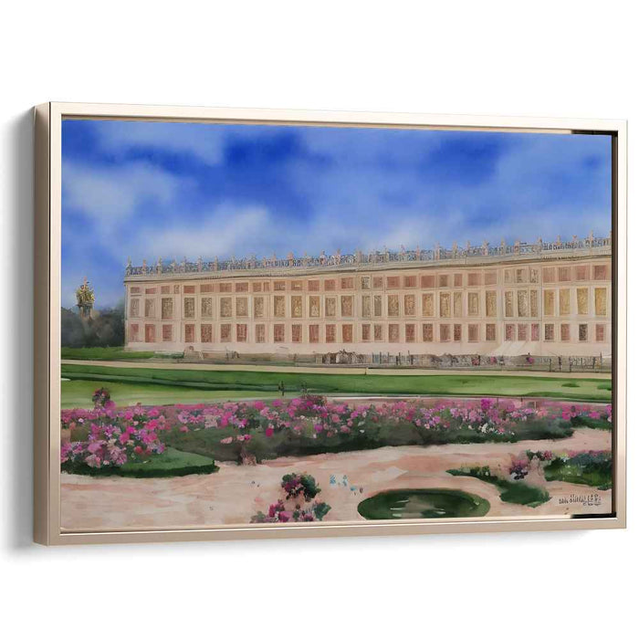 Palatial Illusion: The Grand Facade of Versailles Canvas Art Print