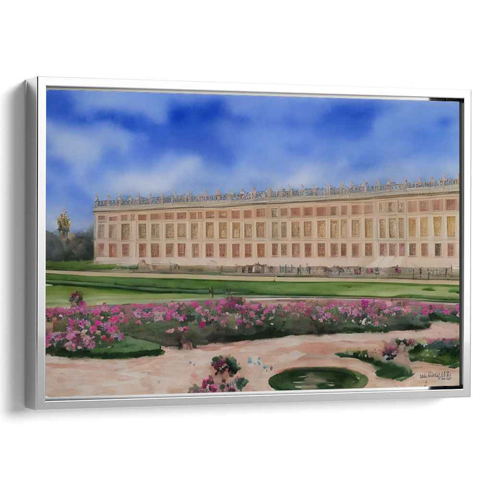 Palatial Illusion: The Grand Facade of Versailles Canvas Art Print
