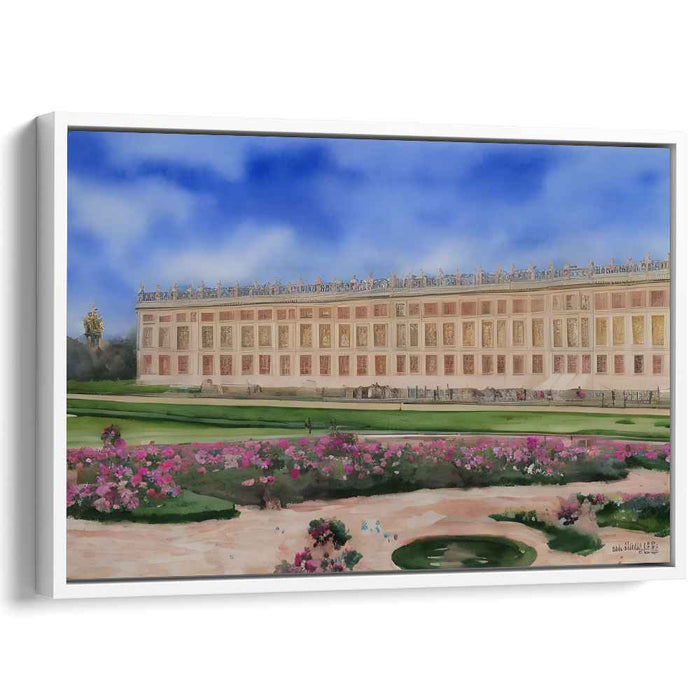 Palatial Illusion: The Grand Facade of Versailles Canvas Art Print