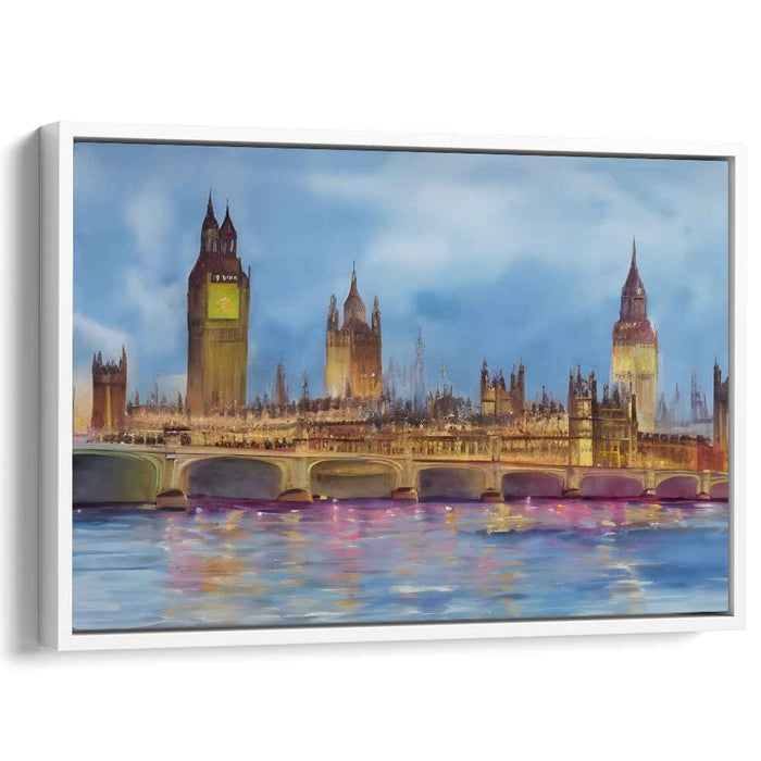 Cityscape Softness: Impressionist View of London's Westminster Skyline Canvas Art
