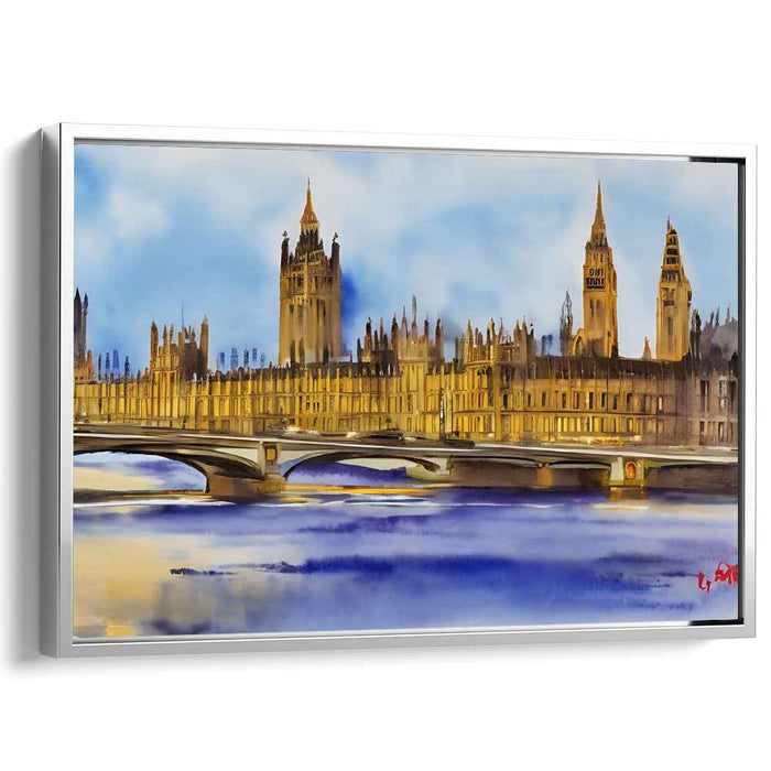 Rainy Day Palette: Impressionist Watercolor of London's Parliament