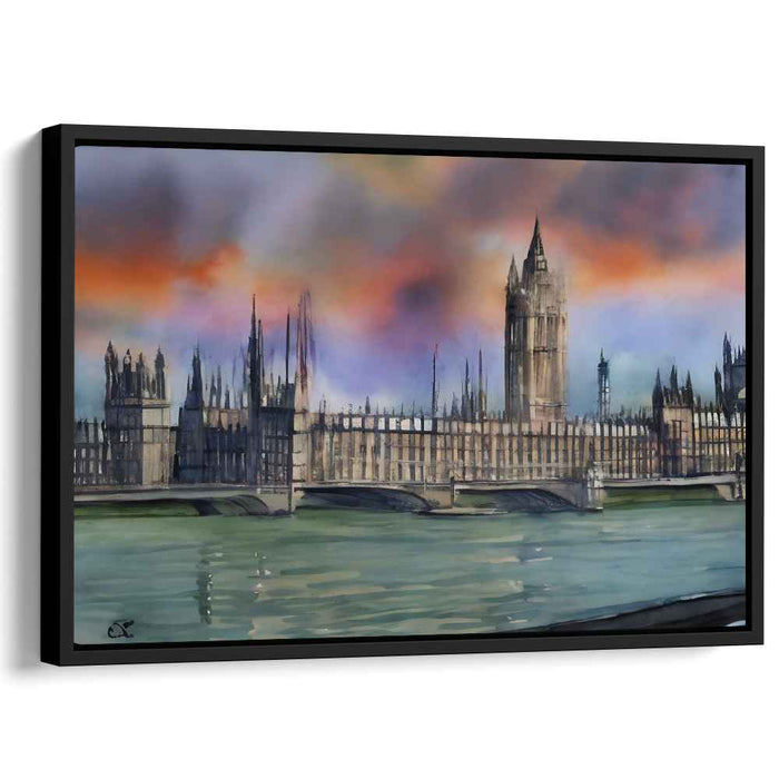 Ink Stained Enlightenment: A Watercolor Masterpiece of London's Iconic Parliament
