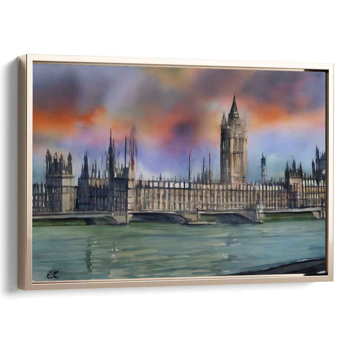 Ink Stained Enlightenment: A Watercolor Masterpiece of London's Iconic Parliament