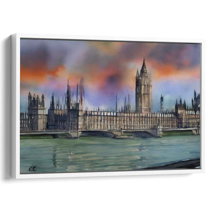 Ink Stained Enlightenment: A Watercolor Masterpiece of London's Iconic Parliament