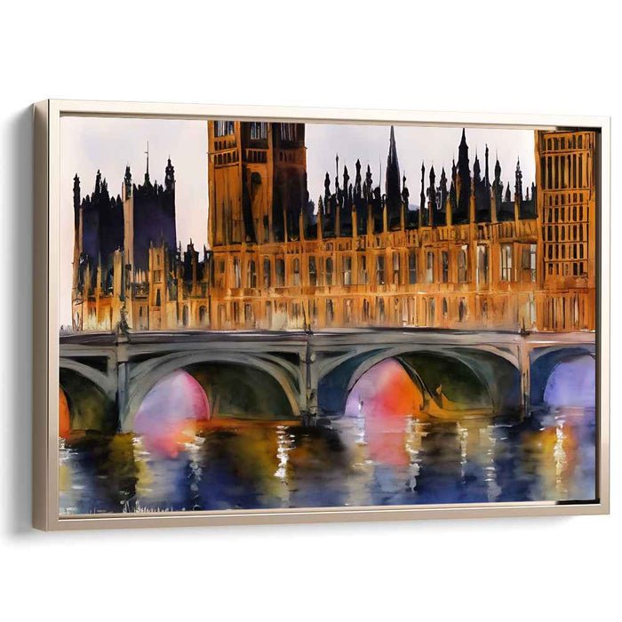 Colorful Water Ripples Dance: A Vibrant Impressionist Watercolor Canvas Art