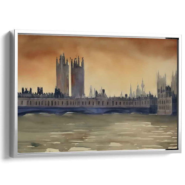 Pastel Waterway Serenade: Impressionist-Inspired Watercolor River Scene