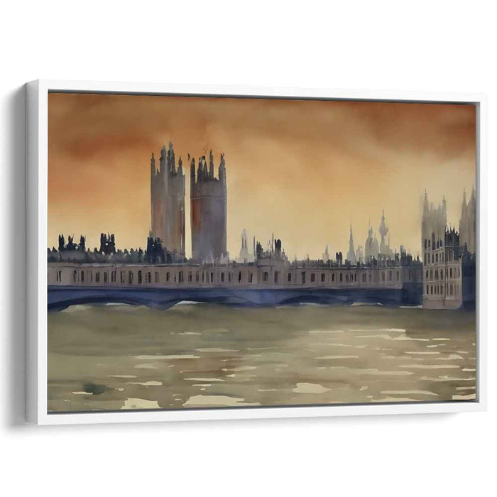 Pastel Waterway Serenade: Impressionist-Inspired Watercolor River Scene