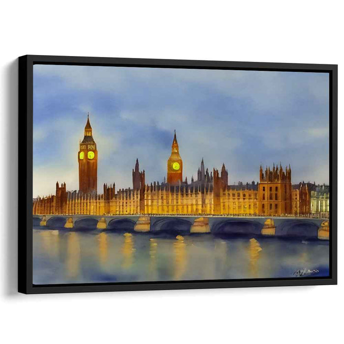 Gilded Clocktower Legacy: The Palace of Westminster and Big Ben Canvas Art Print