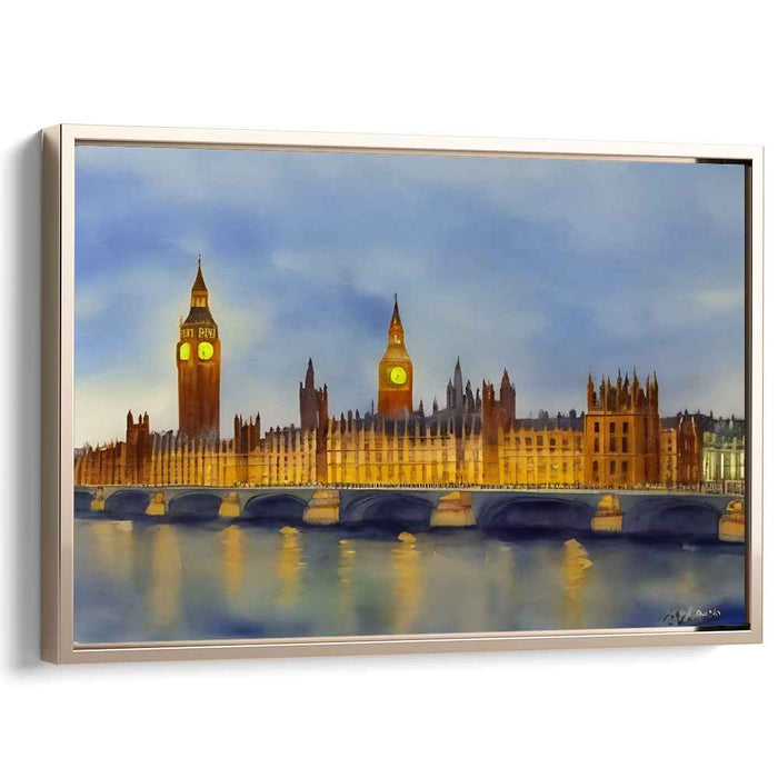 Gilded Clocktower Legacy: The Palace of Westminster and Big Ben Canvas Art Print