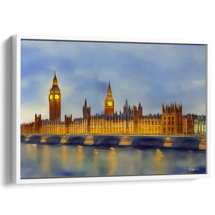Gilded Clocktower Legacy: The Palace of Westminster and Big Ben Canvas Art Print