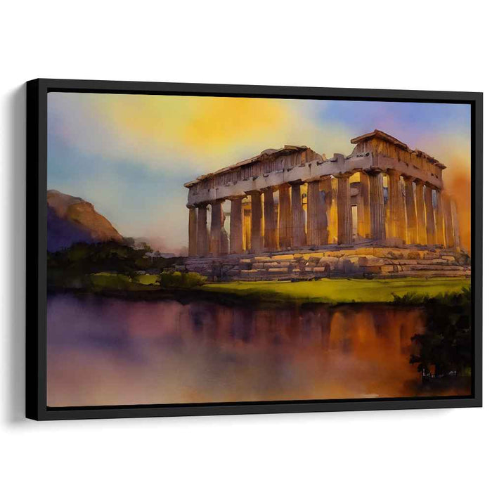 Whispers of Olympus Rise: A Watercolor Tribute to Ancient Greek Splendor