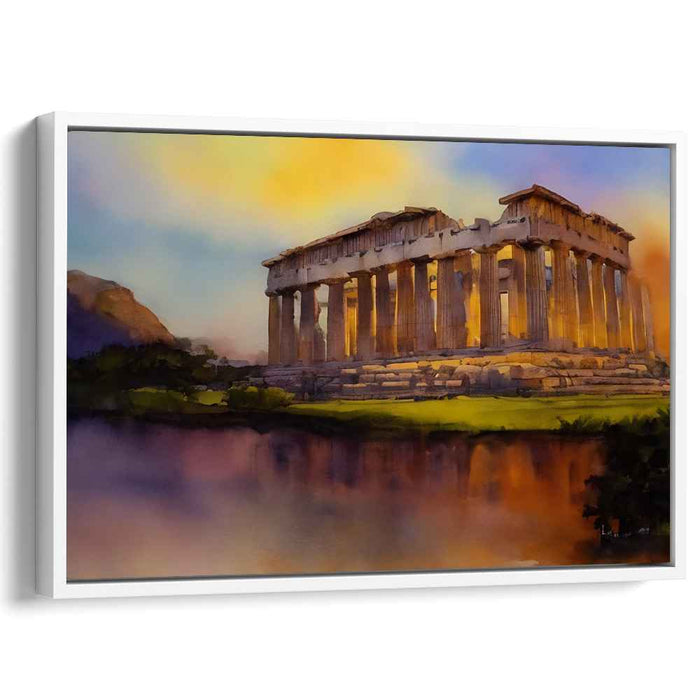 Whispers of Olympus Rise: A Watercolor Tribute to Ancient Greek Splendor