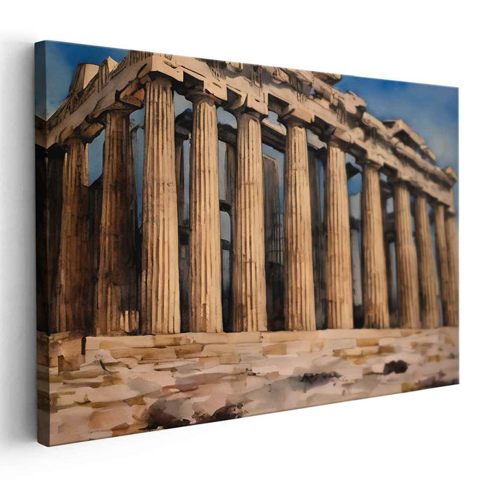 Echoes Of Athena's Dreams: Watercolor Impressions of the Ancient Parthenon