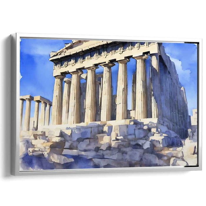 Echoes Of Ancient Purity: Watercolor Impression of The Parthenon