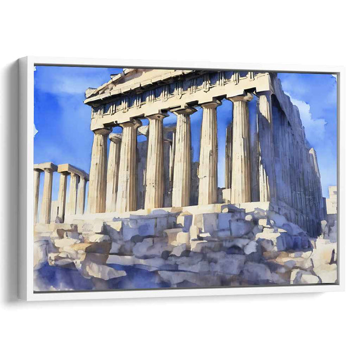 Echoes Of Ancient Purity: Watercolor Impression of The Parthenon