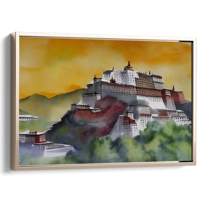 Ethereal Echoes Entwined: Sunrise Over Ancient Splendor Canvas Art Print