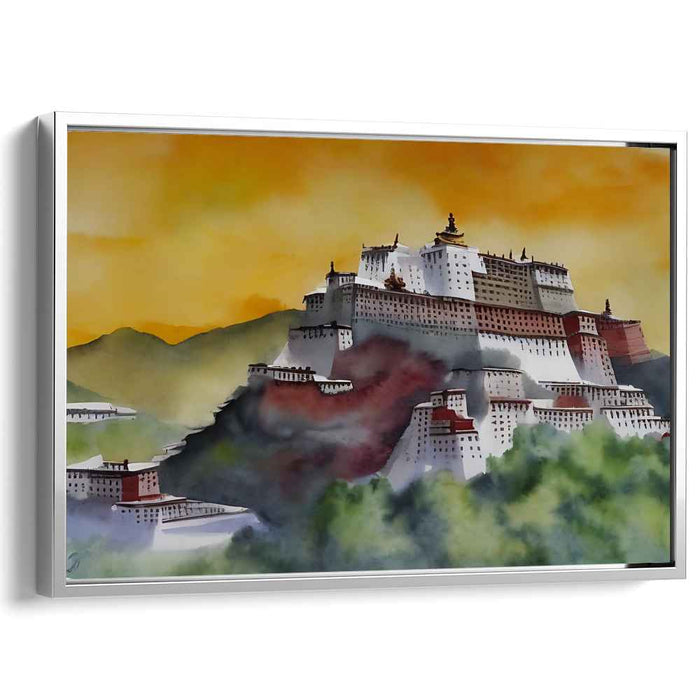 Ethereal Echoes Entwined: Sunrise Over Ancient Splendor Canvas Art Print