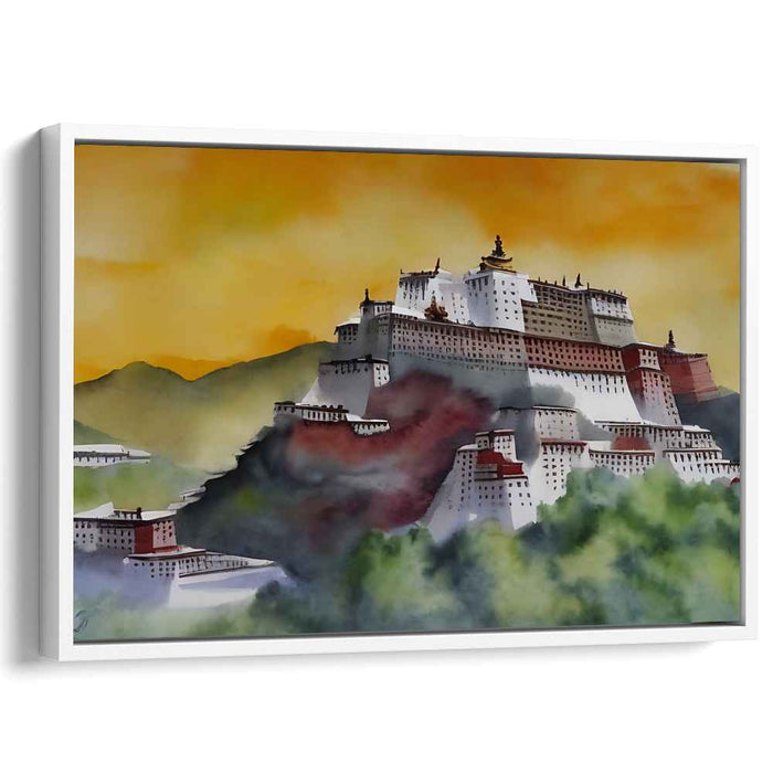 Ethereal Echoes Entwined: Sunrise Over Ancient Splendor Canvas Art Print