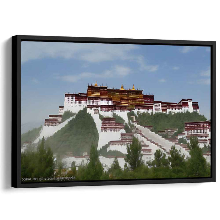 Ethereal Echoes Over Potala Palace: The Potala Palace in Lhasa Canvas Art Print