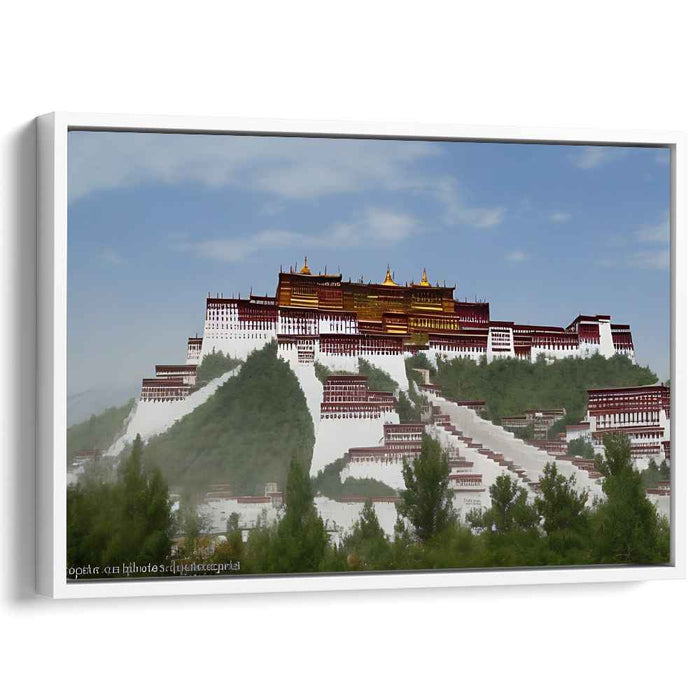 Ethereal Echoes Over Potala Palace: The Potala Palace in Lhasa Canvas Art Print