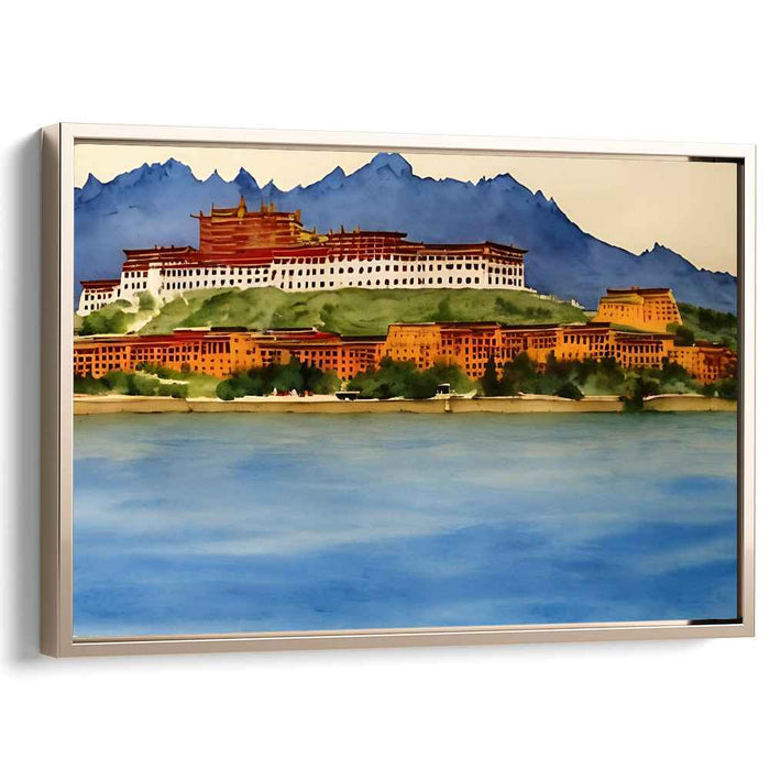 Serenity Echoes Through Waves: Tranquil Waterscape Canvas Art Print