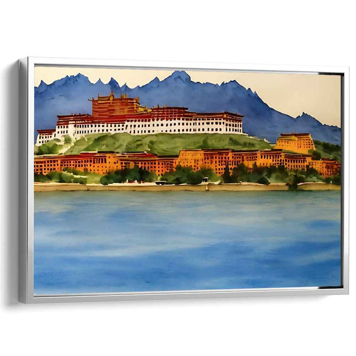 Serenity Echoes Through Waves: Tranquil Waterscape Canvas Art Print