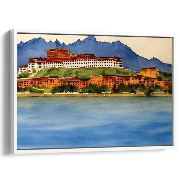 Serenity Echoes Through Waves: Tranquil Waterscape Canvas Art Print