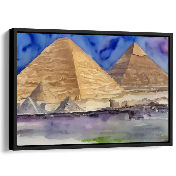 Ancient Aquatic Reverie: Watercolor Tribute to Ancient Wonders