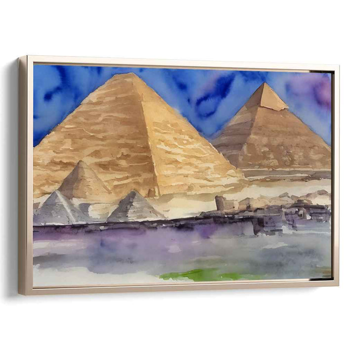 Ancient Aquatic Reverie: Watercolor Tribute to Ancient Wonders