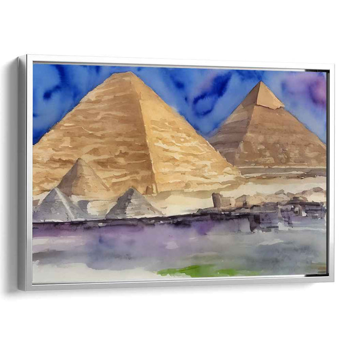 Ancient Aquatic Reverie: Watercolor Tribute to Ancient Wonders