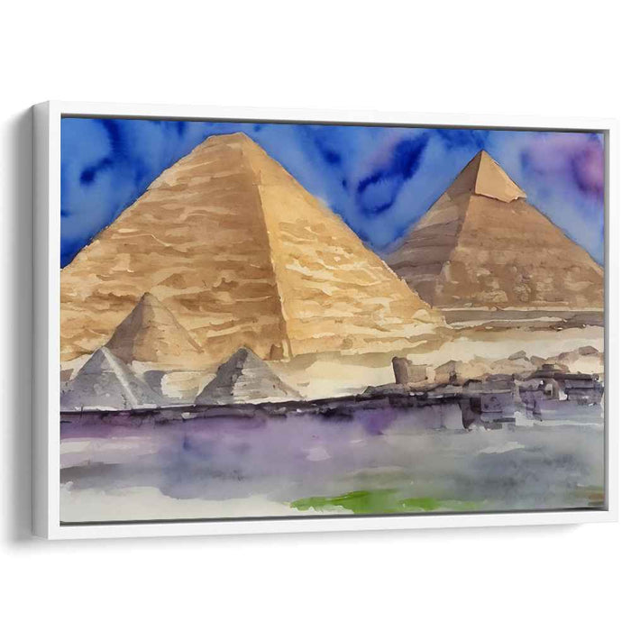 Ancient Aquatic Reverie: Watercolor Tribute to Ancient Wonders