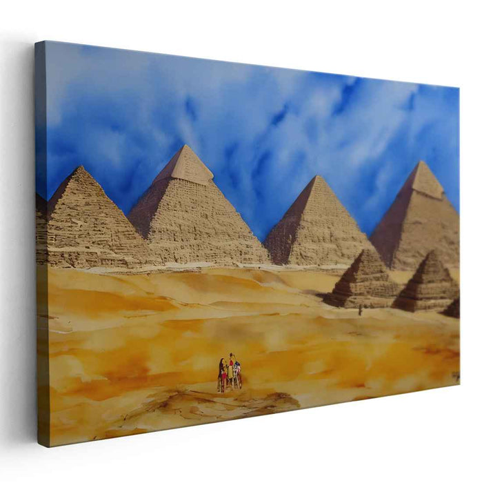 Giza Sunset Silhouettes: The Pyramids of Giza Under a Vibrant Sky