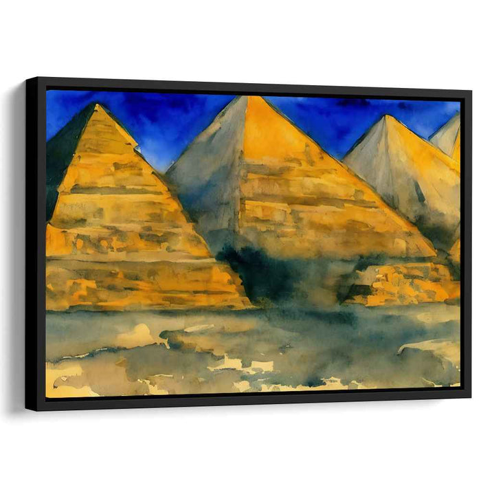 Eternal Mystique: Watercolor Pyramids of Giza Canvas Art