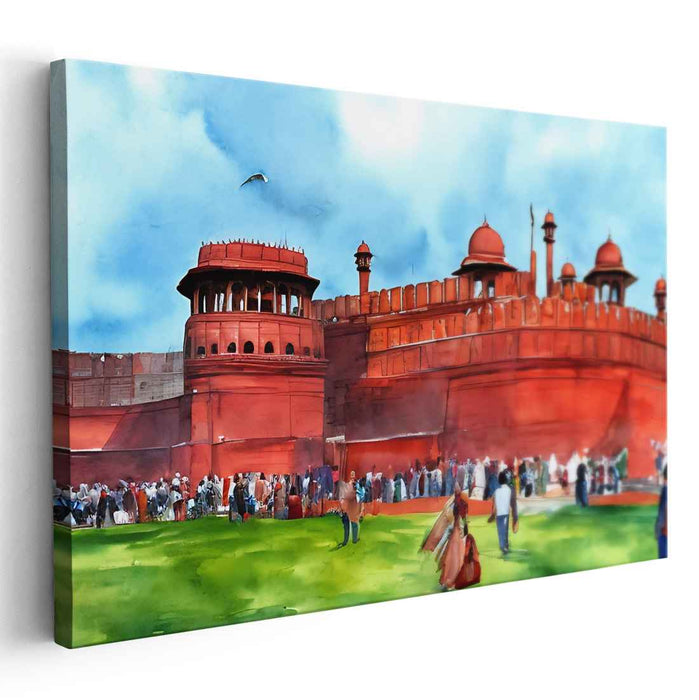 Watercolor Red Fort #101