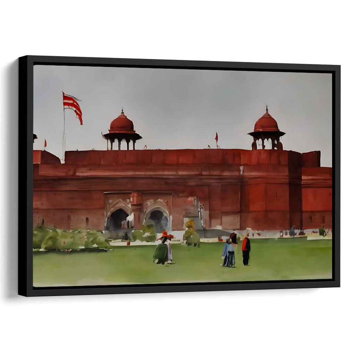 Blend of Scarlet Memories: Watercolor Impressions of Delhi's Red Fort