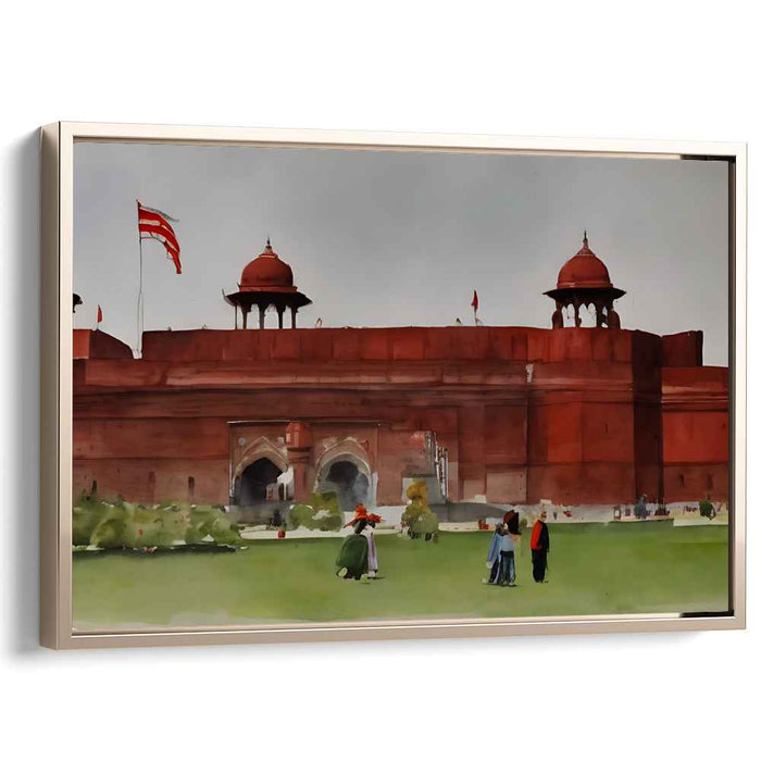 Blend of Scarlet Memories: Watercolor Impressions of Delhi's Red Fort