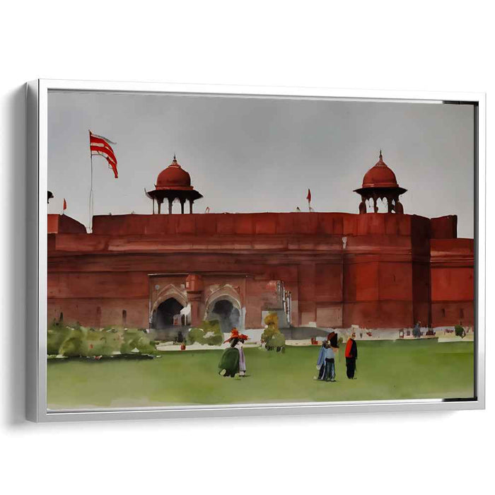 Blend of Scarlet Memories: Watercolor Impressions of Delhi's Red Fort