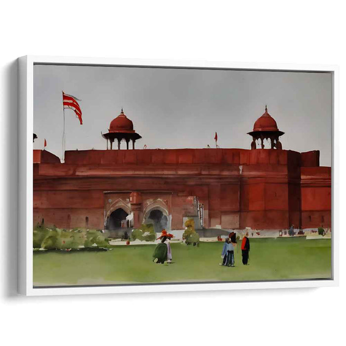 Blend of Scarlet Memories: Watercolor Impressions of Delhi's Red Fort