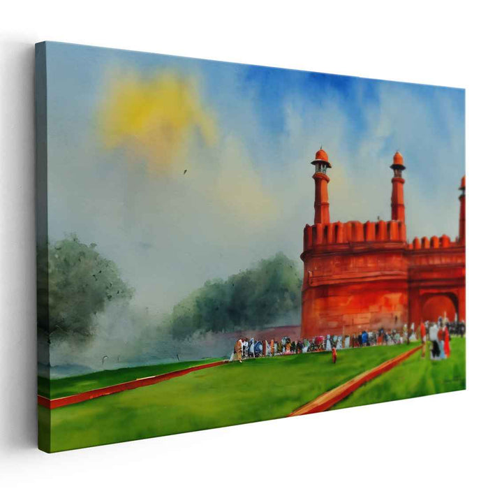 Watercolor Red Fort #110