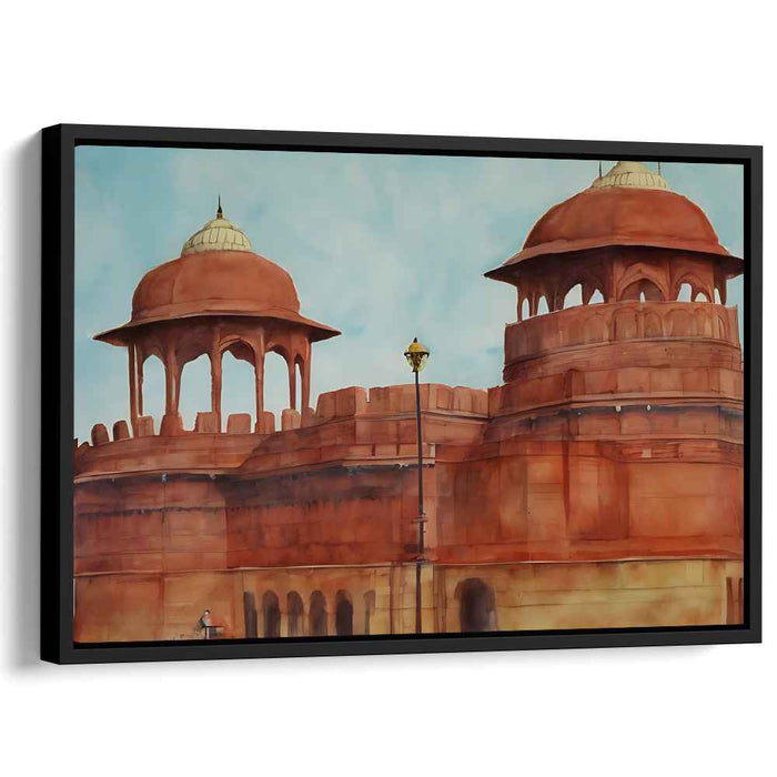 Majestic Fortunes: Historical Red Sandstone Fort Canvas Art
