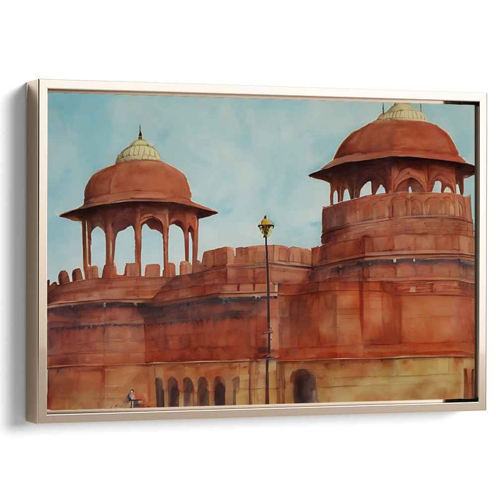 Majestic Fortunes: Historical Red Sandstone Fort Canvas Art
