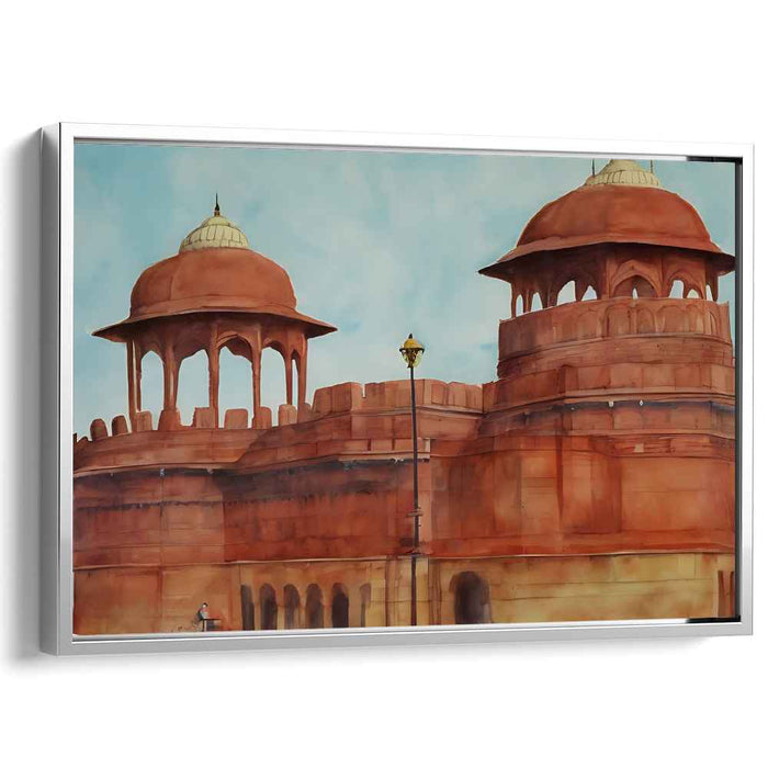 Majestic Fortunes: Historical Red Sandstone Fort Canvas Art