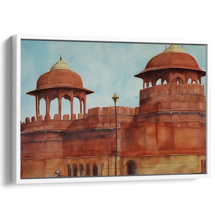 Majestic Fortunes: Historical Red Sandstone Fort Canvas Art