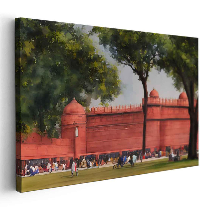 Ancient Tapestry Discoveries: A Historical Marvel in Rich Hues Canvas Art Print