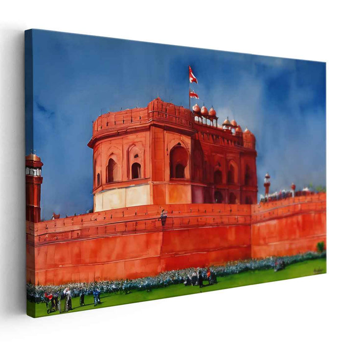 Watercolor Red Fort #125