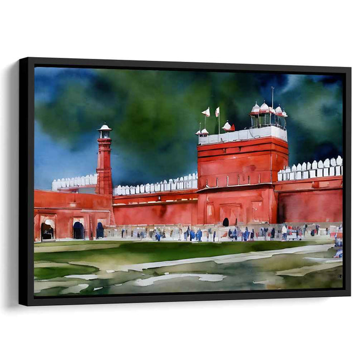 Pastel Valley View: Historical Watercolor Landscape Canvas Art